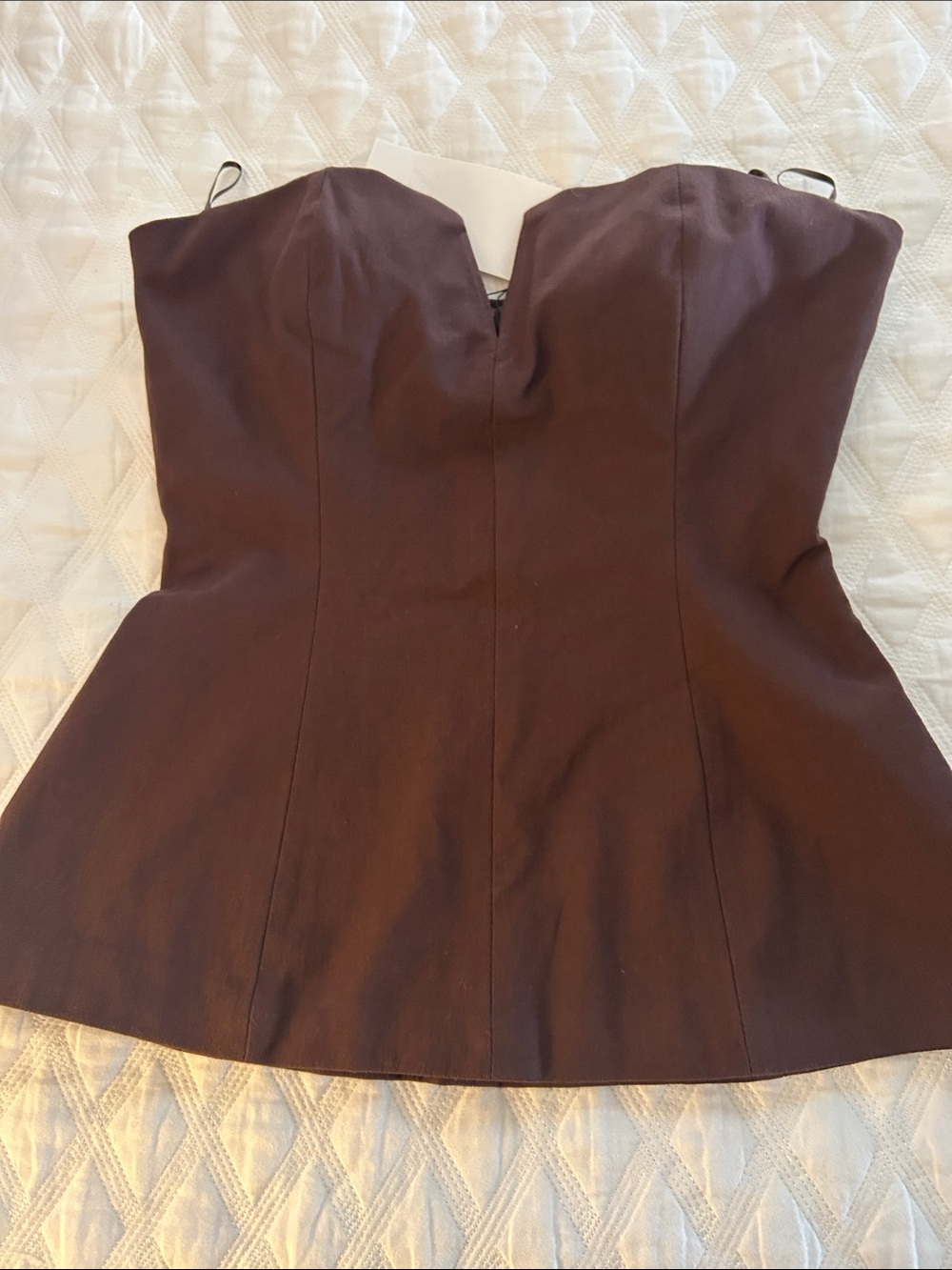 Zara Strapless Sweetheart Top in Deep Brown